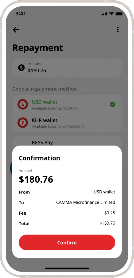 How to make loan repayment CAMMA Mobile