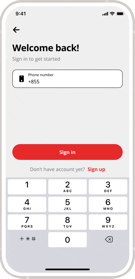 How to sign in on Camma Mobile